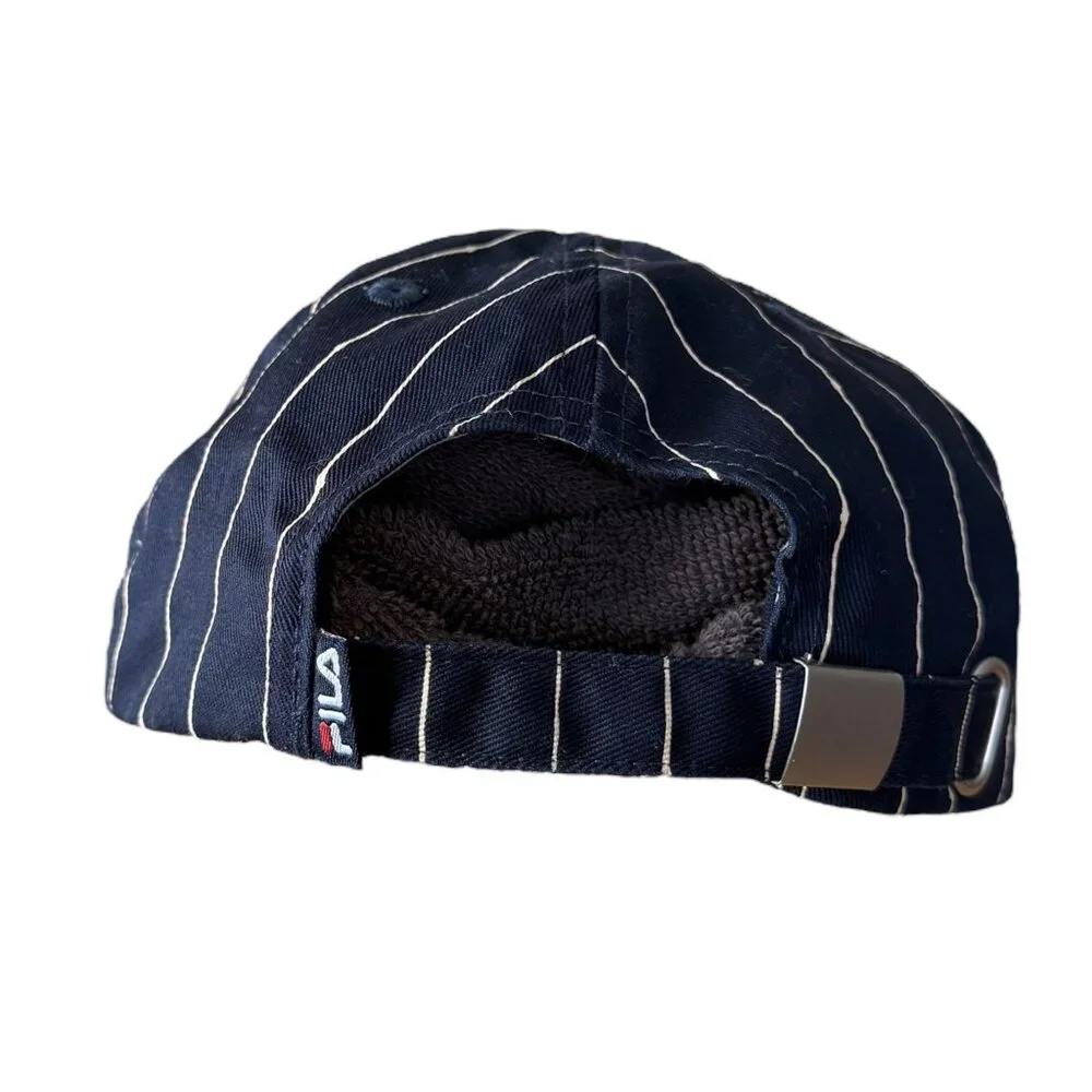FILA x Bandier Womens Stripe Baseball‎ Cap Navy One Size Streetwear Blokette